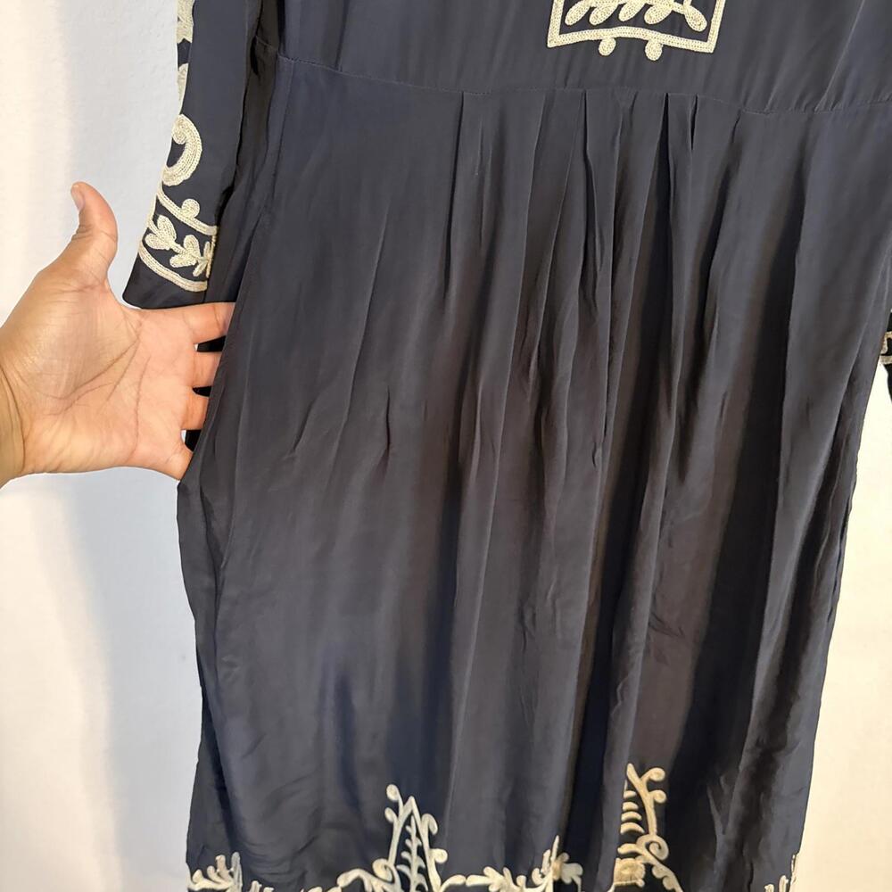 $950 Isabel Marant Etoile Embroidered Crepe 'Feliana' Midi Dress Sz: 34 US 2 - Picture 7 of 15